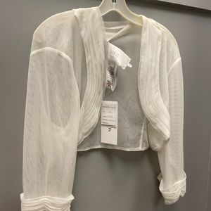 David’s Bridal Ivory Pleated Tulle Shrug Size 2X Never Worn New With Tags